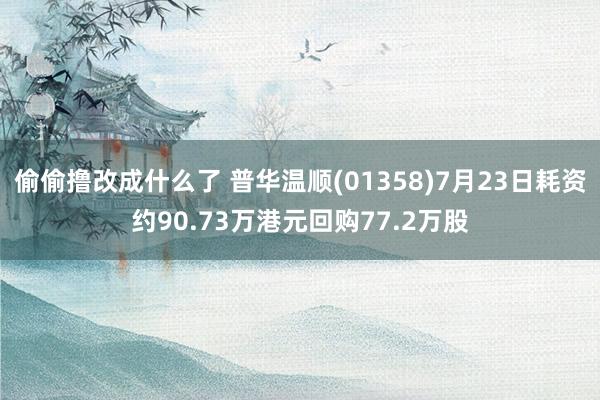 偷偷撸改成什么了 普华温顺(01358)7月23日耗资约90.73万港元回购77.2万股