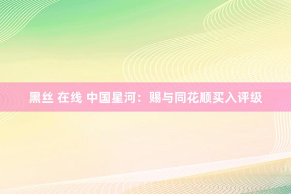 黑丝 在线 中国星河：赐与同花顺买入评级