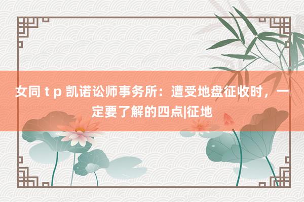 女同 t p 凯诺讼师事务所：遭受地盘征收时，一定要了解的四点|征地