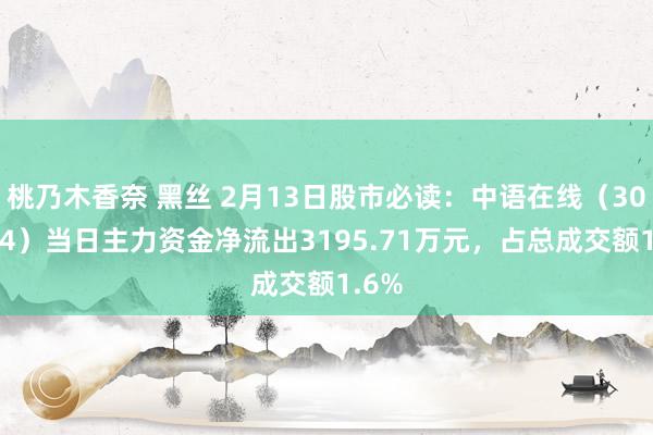 桃乃木香奈 黑丝 2月13日股市必读：中语在线（300364）当日主力资金净流出3195.71万元，占总成交额1.6%