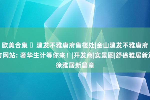 欧美合集 ◈建发不雅唐府售楼处|金山建发不雅唐府官方网站: 奢华生计等你来！|开发商|实景图|舒徐雅居新篇章
