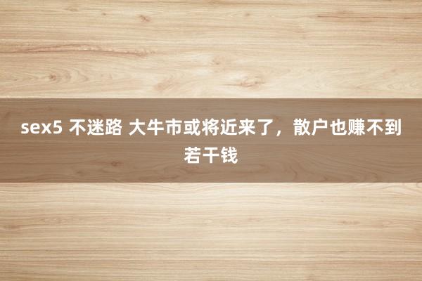 sex5 不迷路 大牛市或将近来了，散户也赚不到若干钱