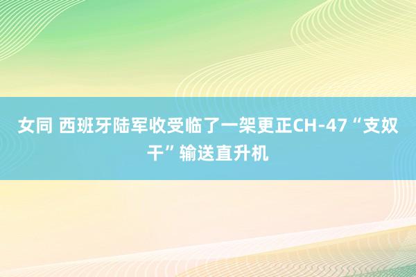 女同 西班牙陆军收受临了一架更正CH-47“支奴干”输送直升机
